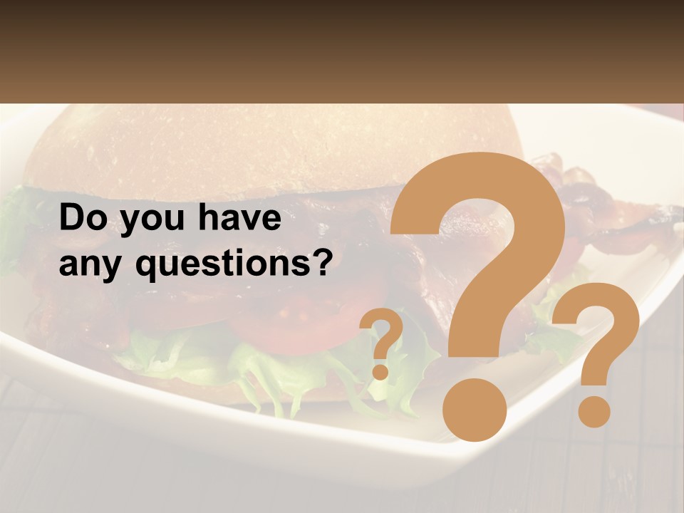 A Sandwich With Bacon And Lettuce On A Plate PowerPoint Template