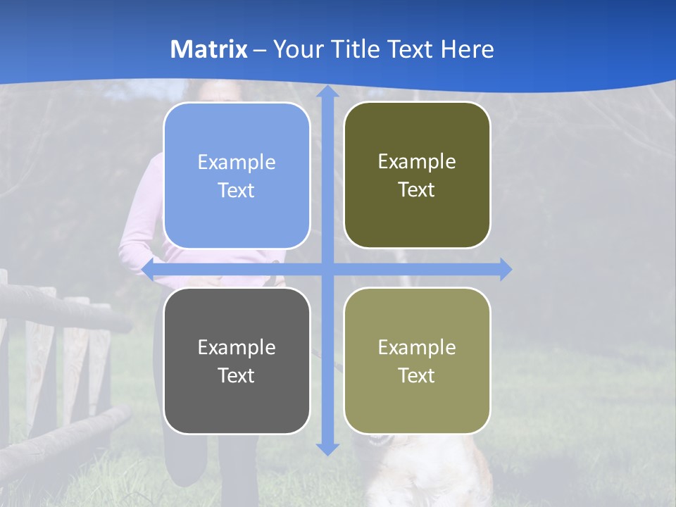 A Woman Is Walking Her Dog In A Field PowerPoint Template