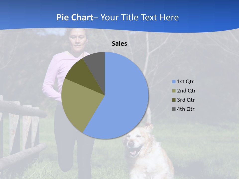 A Woman Is Walking Her Dog In A Field PowerPoint Template