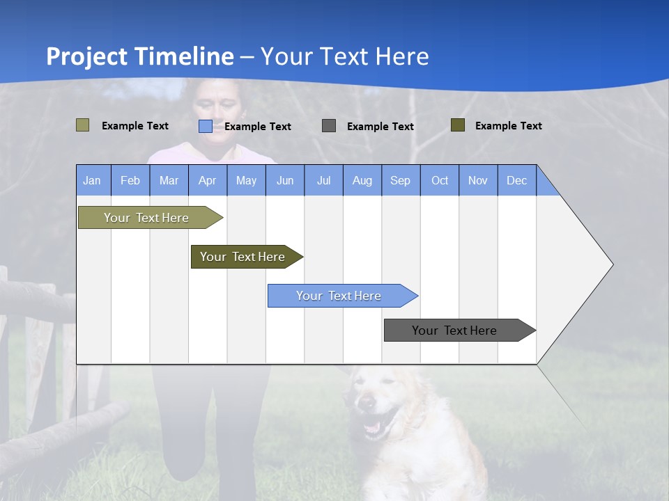 A Woman Is Walking Her Dog In A Field PowerPoint Template