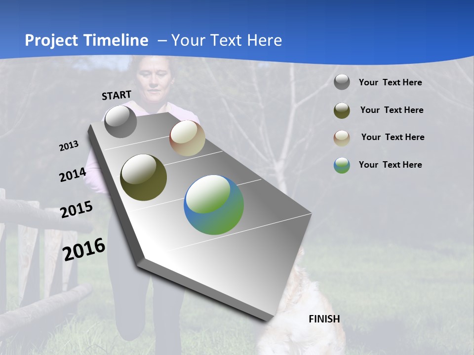 A Woman Is Walking Her Dog In A Field PowerPoint Template