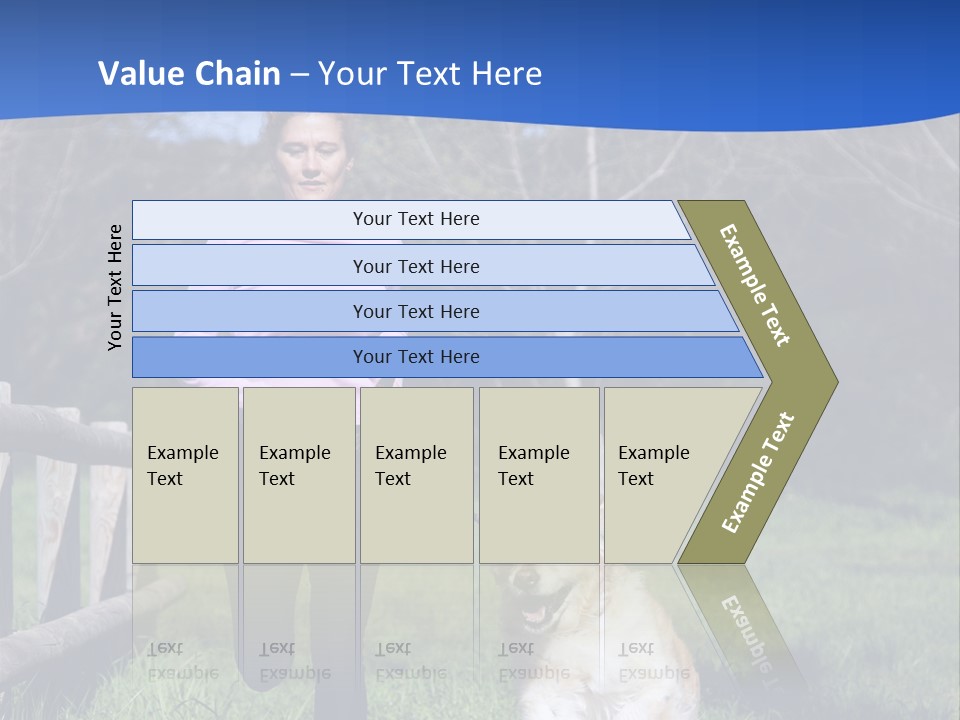 A Woman Is Walking Her Dog In A Field PowerPoint Template