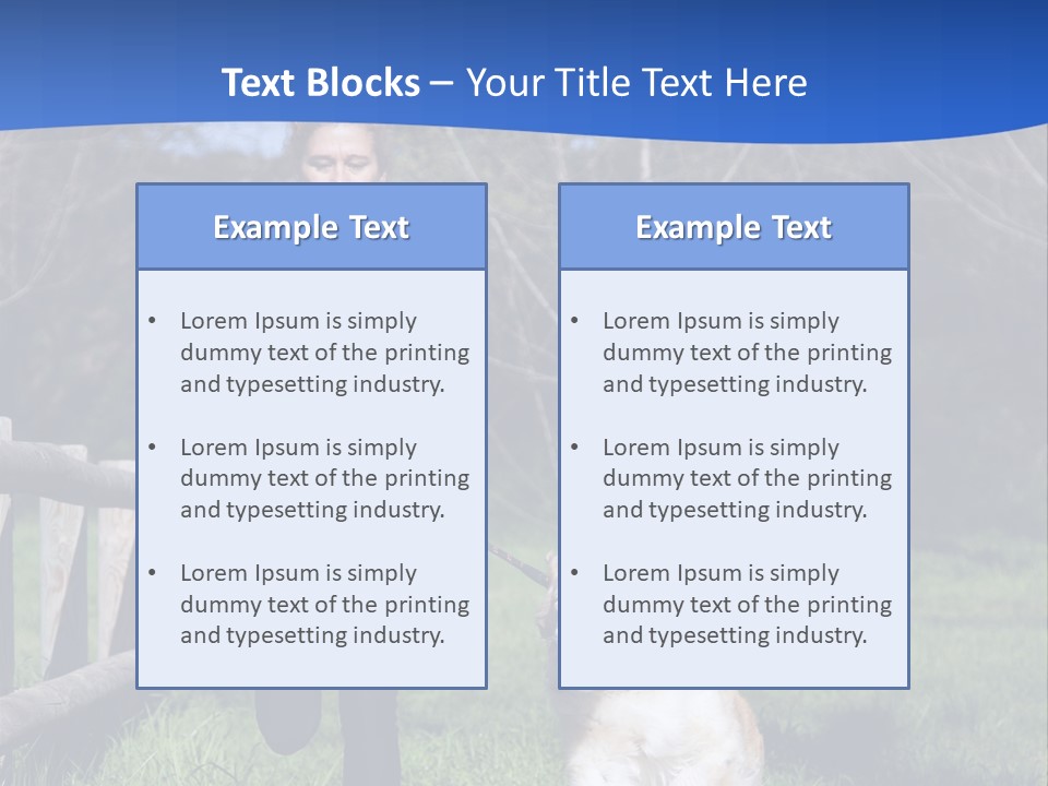 A Woman Is Walking Her Dog In A Field PowerPoint Template