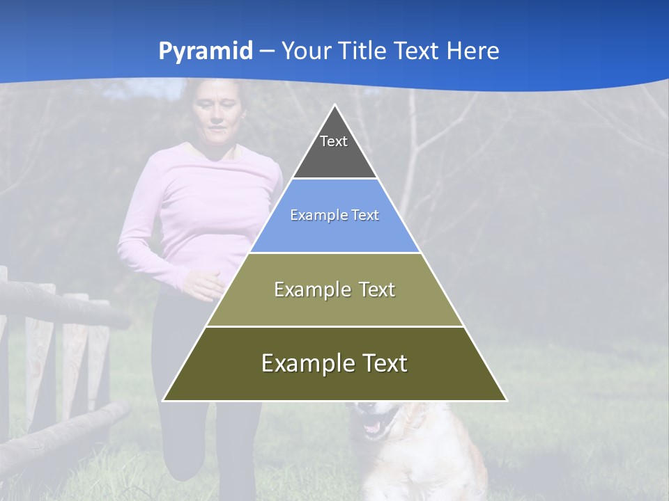A Woman Is Walking Her Dog In A Field PowerPoint Template