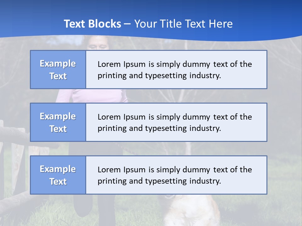 A Woman Is Walking Her Dog In A Field PowerPoint Template