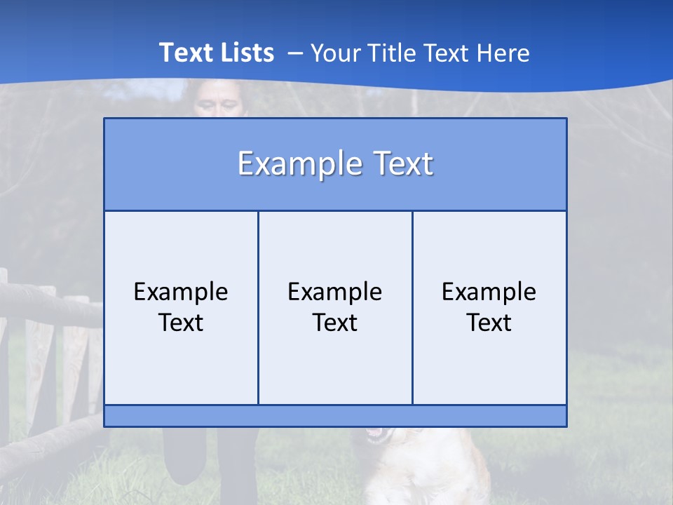 A Woman Is Walking Her Dog In A Field PowerPoint Template