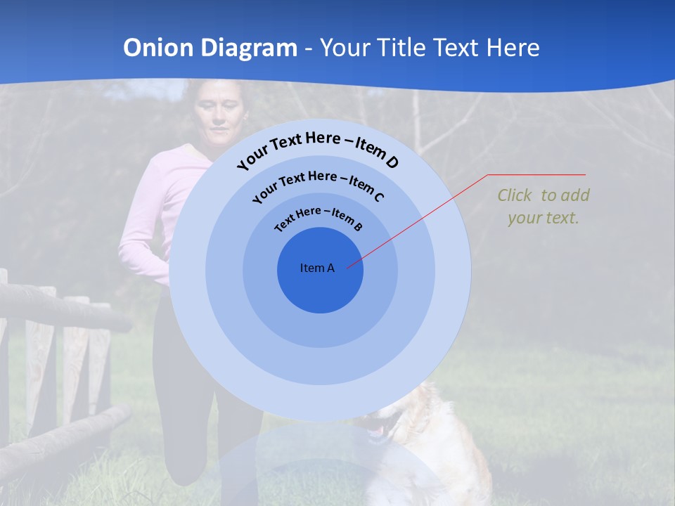 A Woman Is Walking Her Dog In A Field PowerPoint Template