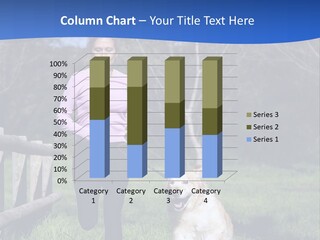 A Woman Is Walking Her Dog In A Field PowerPoint Template