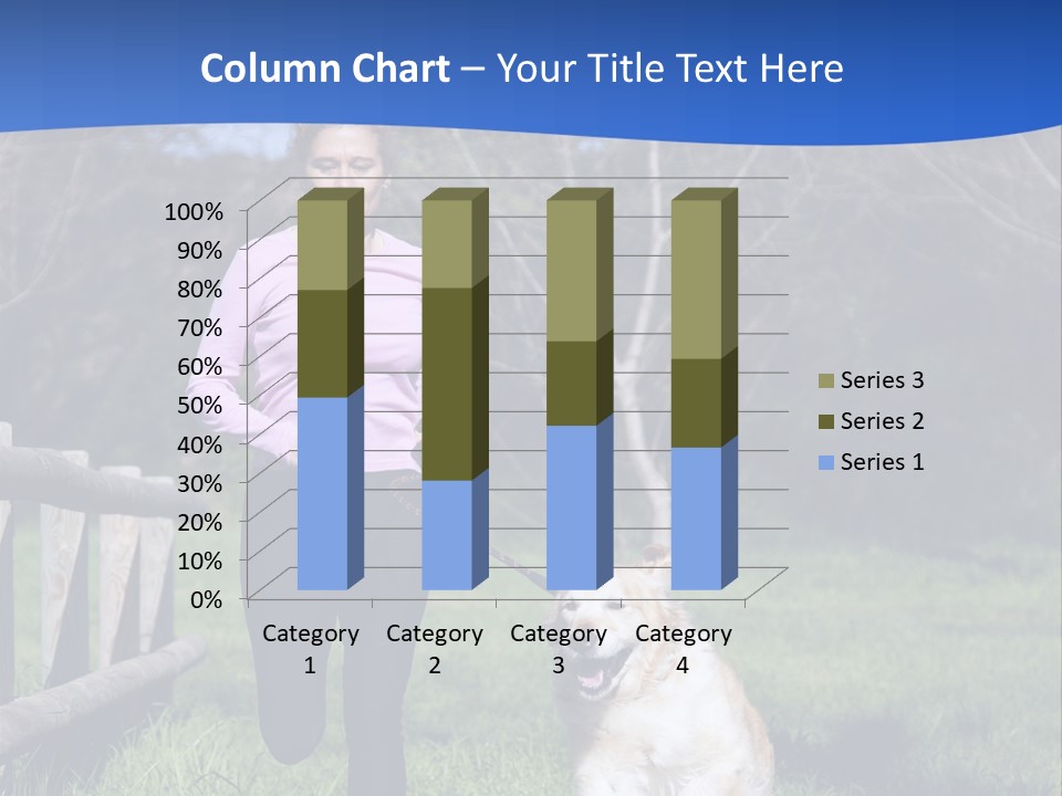 A Woman Is Walking Her Dog In A Field PowerPoint Template