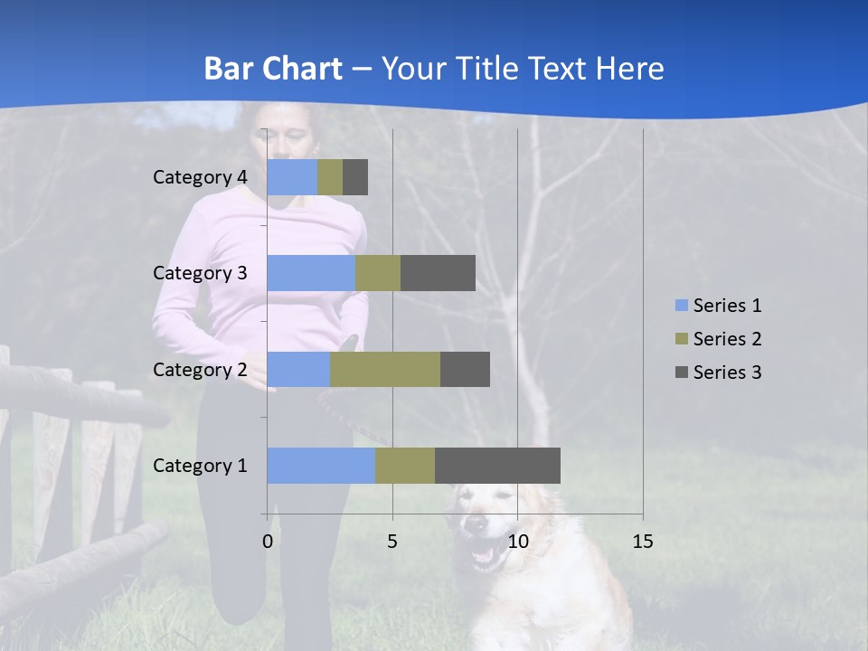 A Woman Is Walking Her Dog In A Field PowerPoint Template