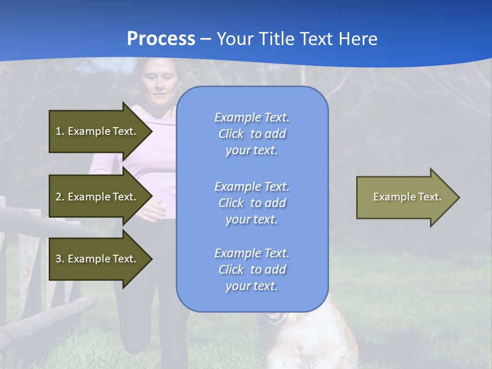 A Woman Is Walking Her Dog In A Field PowerPoint Template