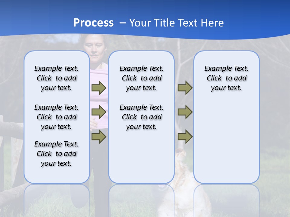 A Woman Is Walking Her Dog In A Field PowerPoint Template