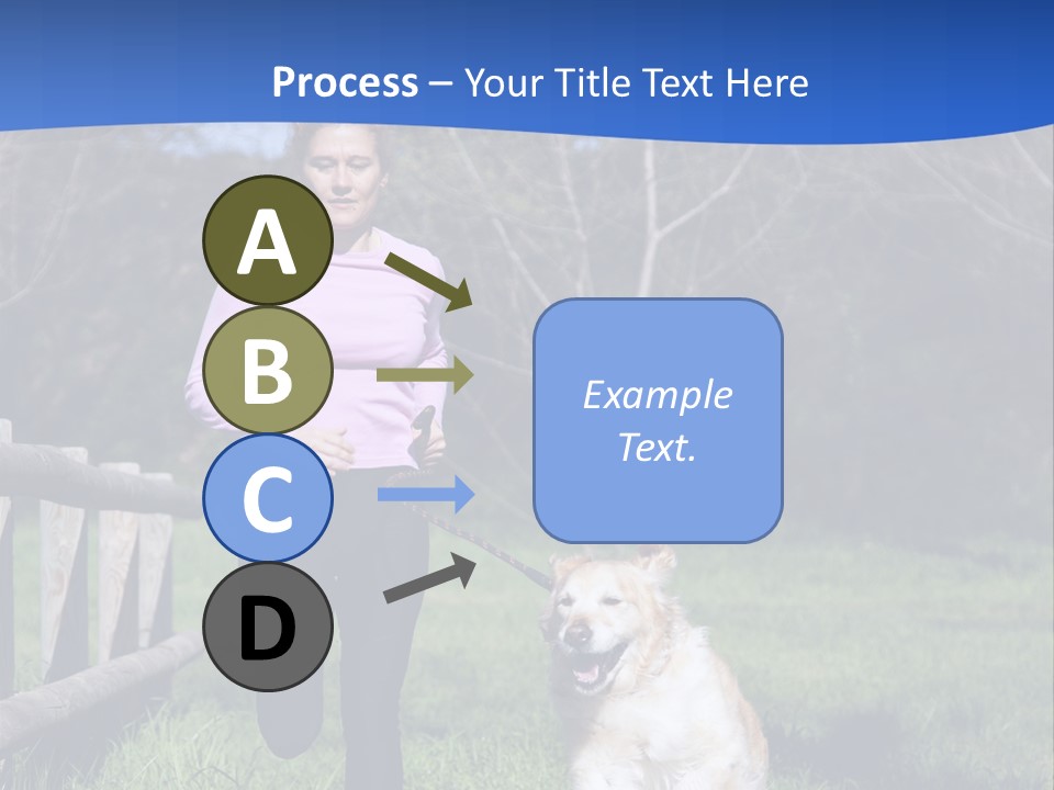 A Woman Is Walking Her Dog In A Field PowerPoint Template