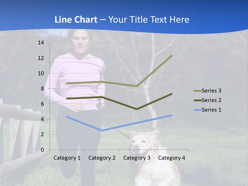 A Woman Is Walking Her Dog In A Field PowerPoint Template