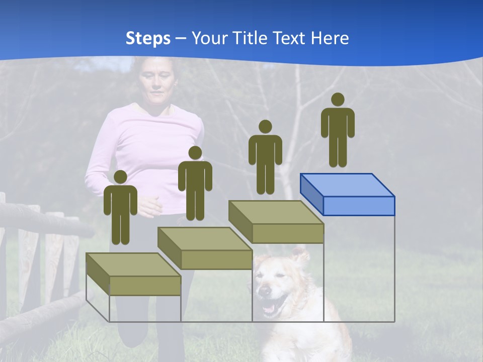 A Woman Is Walking Her Dog In A Field PowerPoint Template