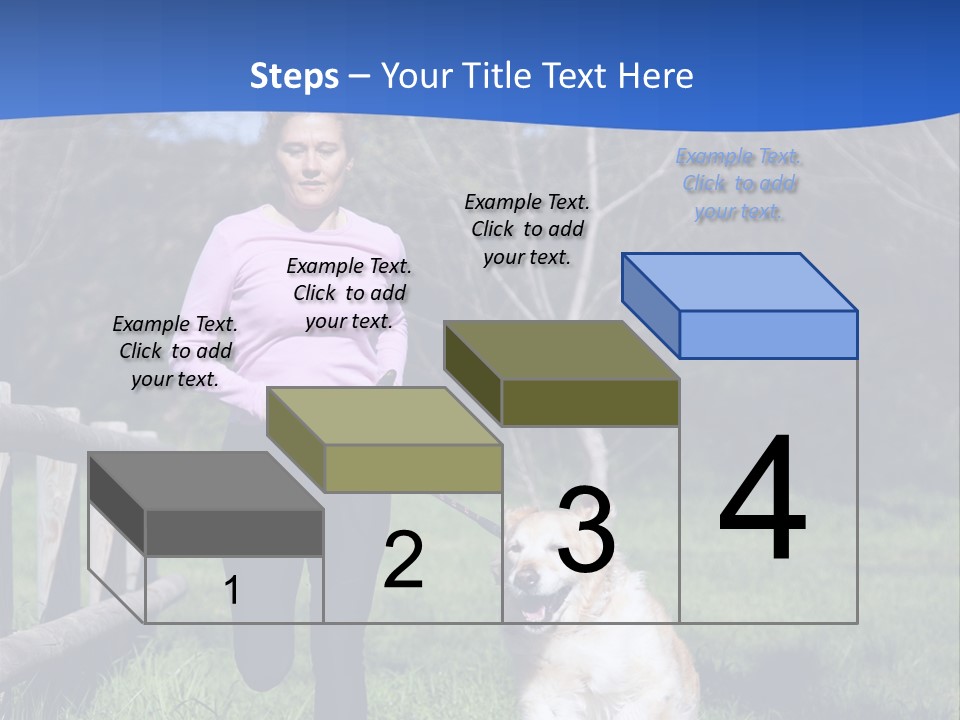 A Woman Is Walking Her Dog In A Field PowerPoint Template