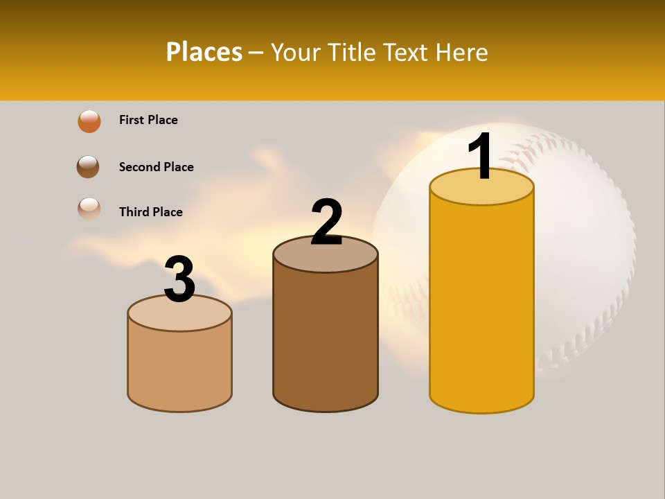 A Baseball On Fire With A Black Background PowerPoint Template