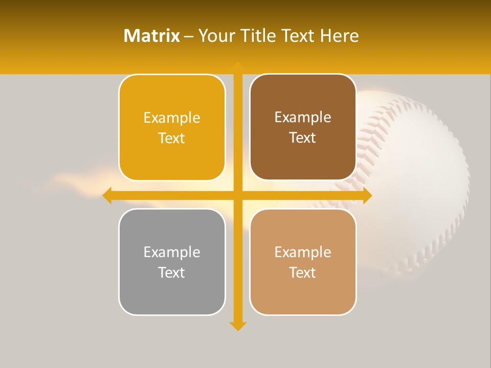 A Baseball On Fire With A Black Background PowerPoint Template