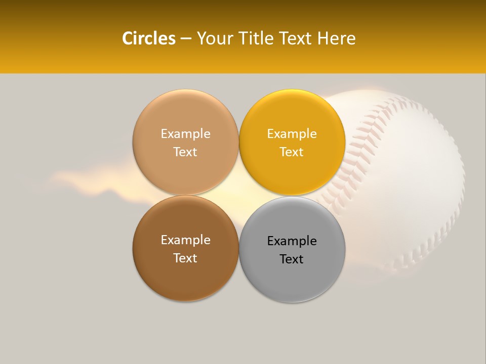 A Baseball On Fire With A Black Background PowerPoint Template