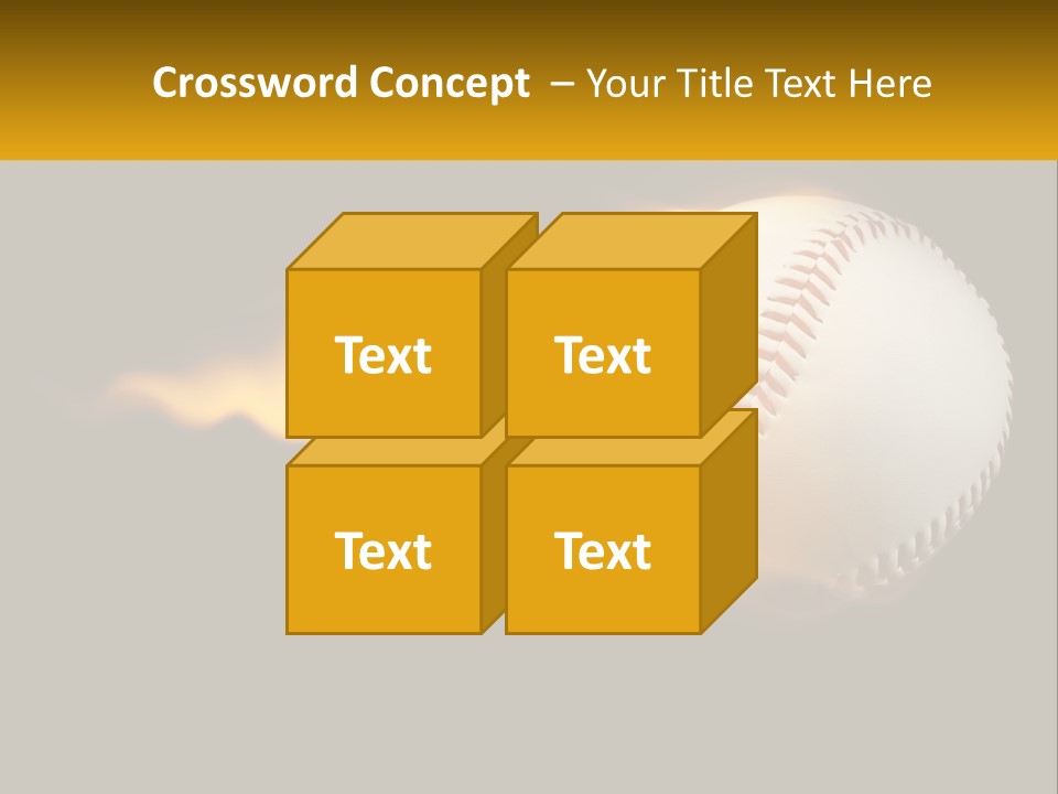 A Baseball On Fire With A Black Background PowerPoint Template