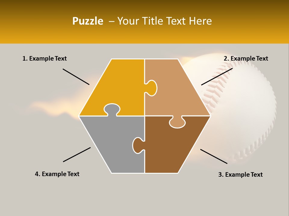 A Baseball On Fire With A Black Background PowerPoint Template
