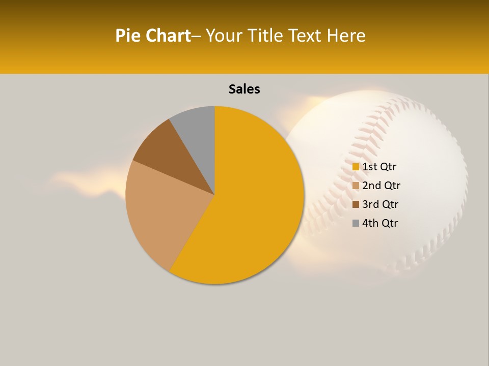 A Baseball On Fire With A Black Background PowerPoint Template