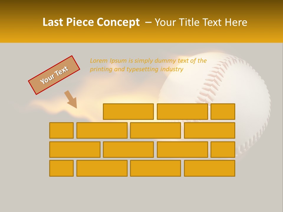 A Baseball On Fire With A Black Background PowerPoint Template