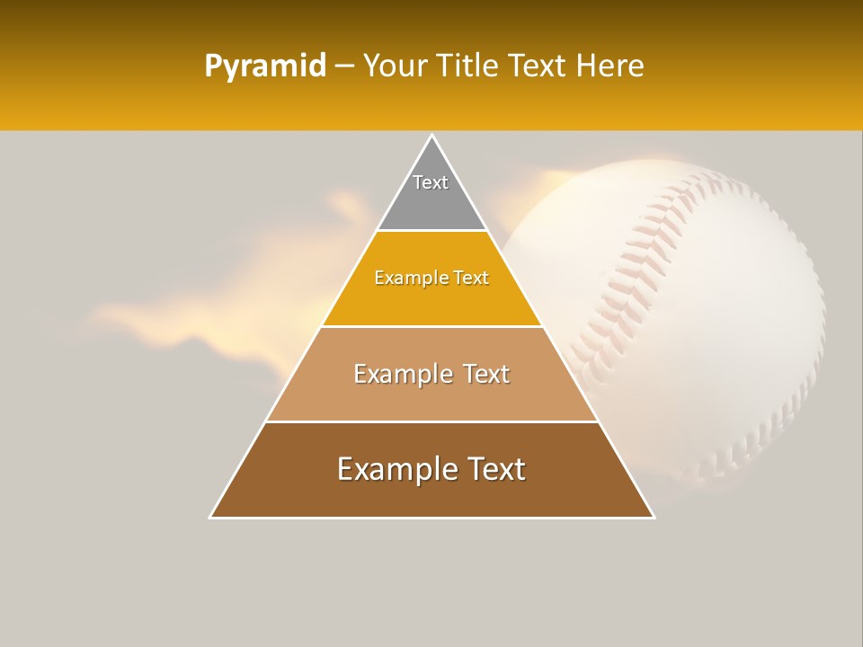 A Baseball On Fire With A Black Background PowerPoint Template
