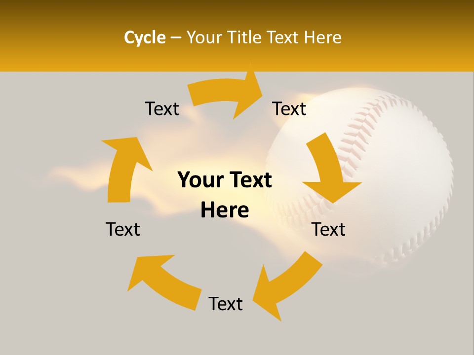 A Baseball On Fire With A Black Background PowerPoint Template