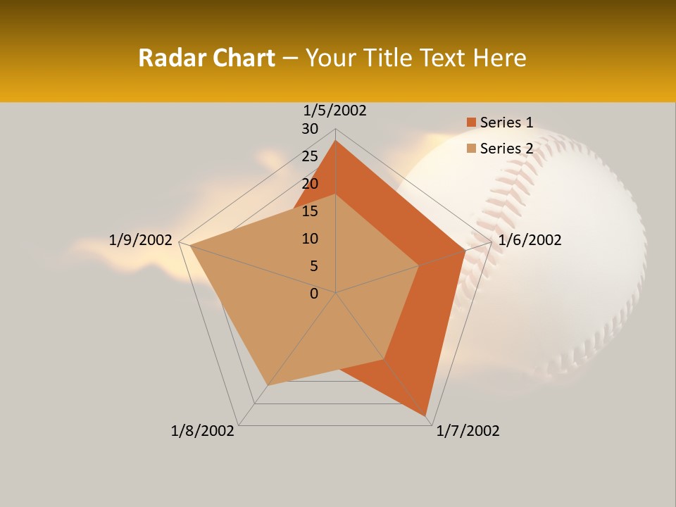 A Baseball On Fire With A Black Background PowerPoint Template