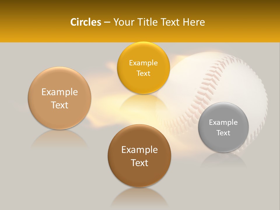 A Baseball On Fire With A Black Background PowerPoint Template