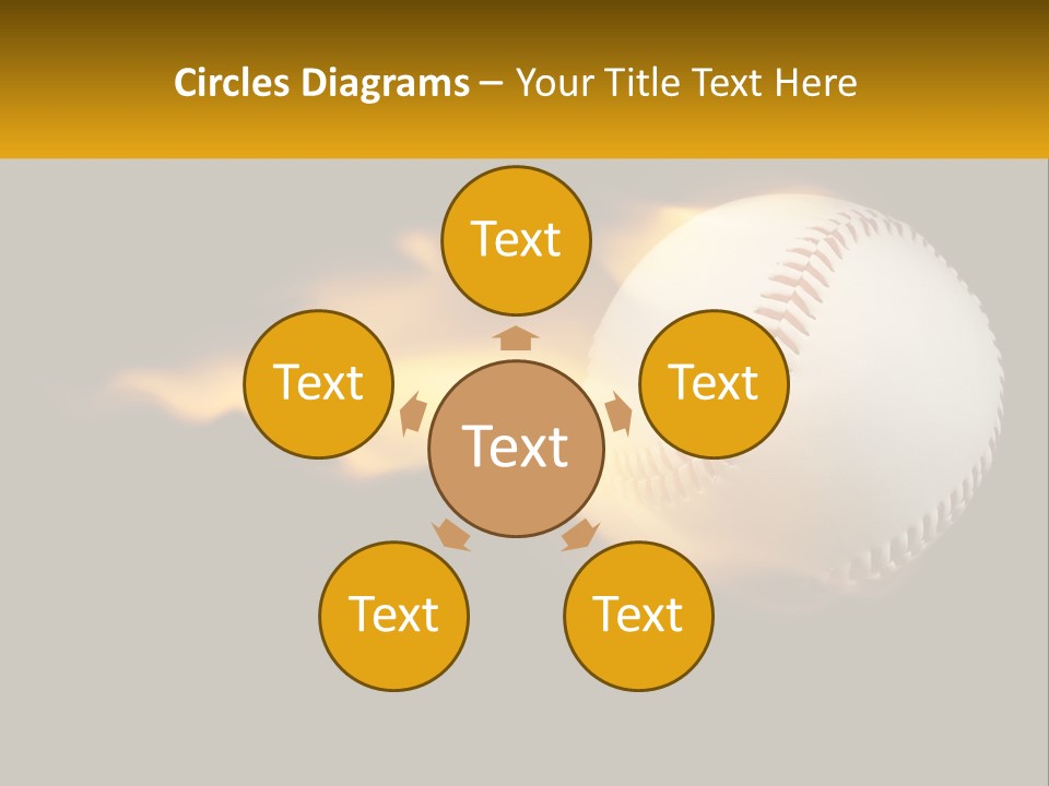A Baseball On Fire With A Black Background PowerPoint Template