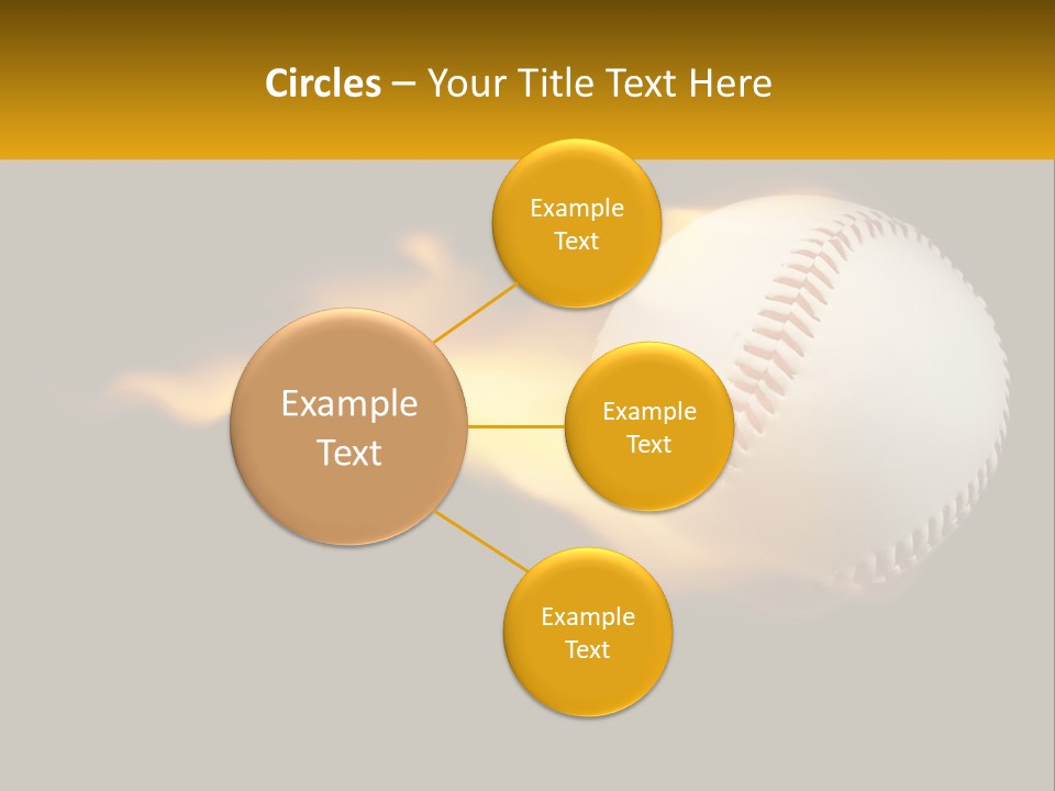 A Baseball On Fire With A Black Background PowerPoint Template