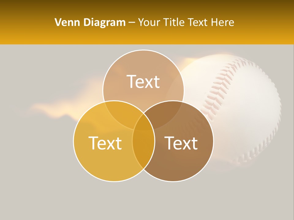 A Baseball On Fire With A Black Background PowerPoint Template