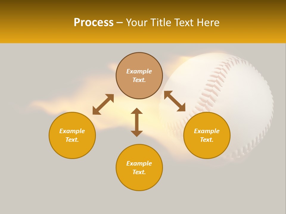 A Baseball On Fire With A Black Background PowerPoint Template