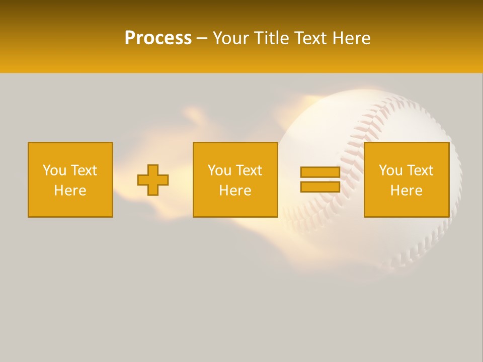 A Baseball On Fire With A Black Background PowerPoint Template