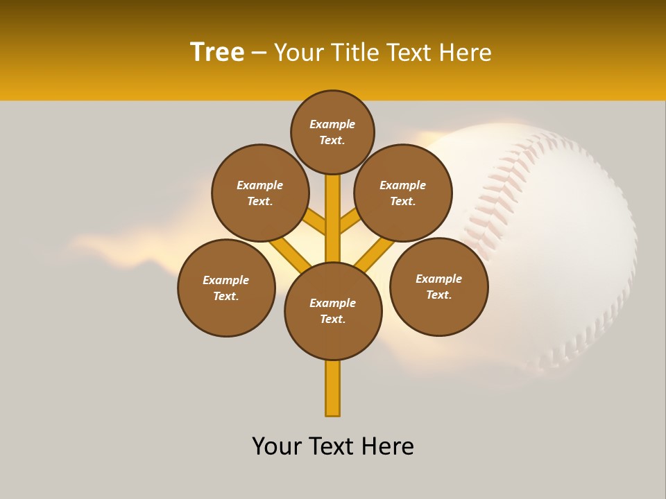 A Baseball On Fire With A Black Background PowerPoint Template