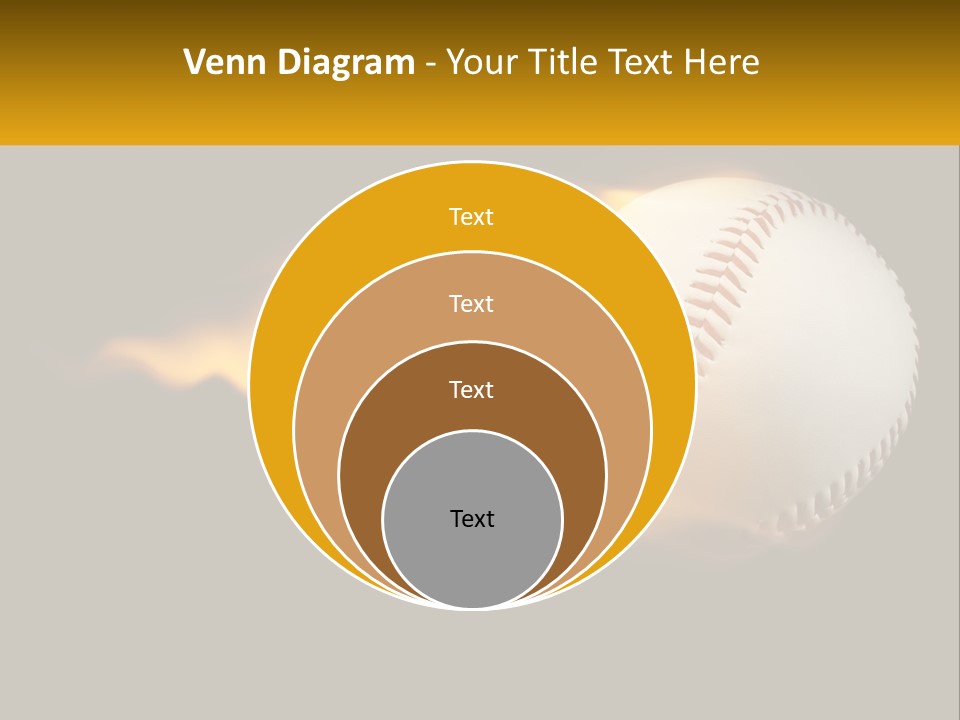 A Baseball On Fire With A Black Background PowerPoint Template