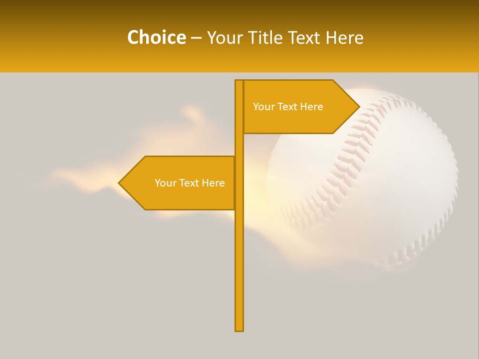 A Baseball On Fire With A Black Background PowerPoint Template