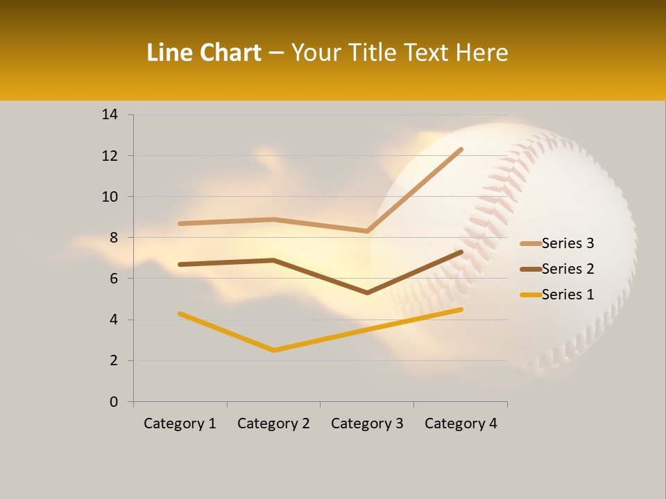 A Baseball On Fire With A Black Background PowerPoint Template