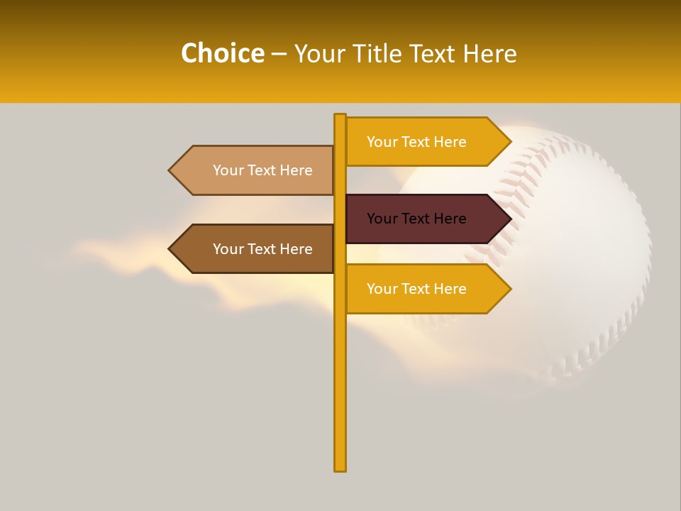 A Baseball On Fire With A Black Background PowerPoint Template