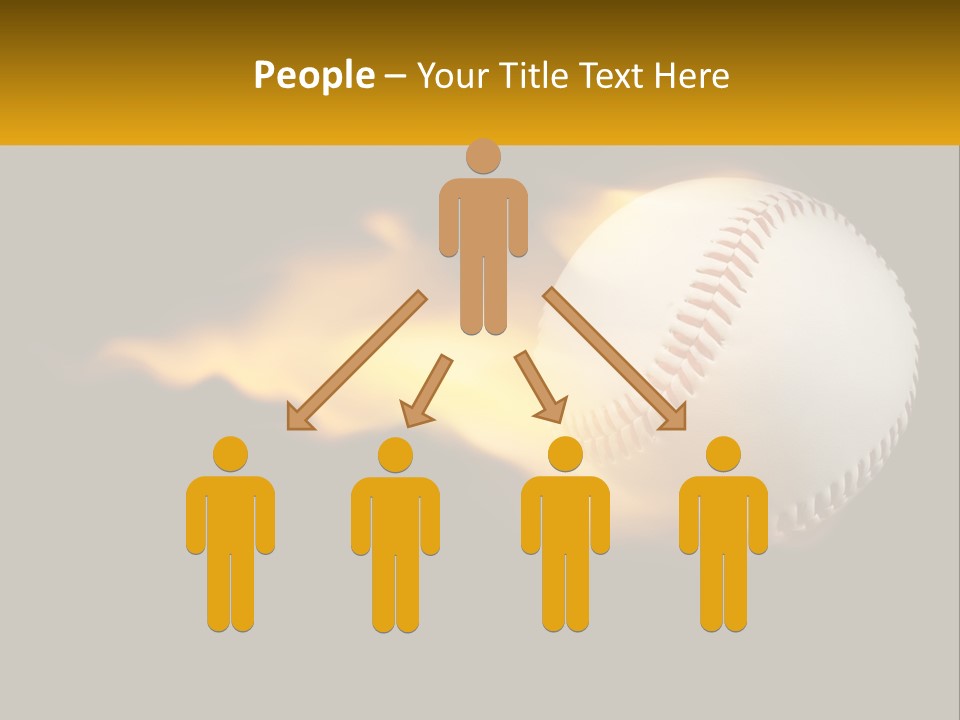 A Baseball On Fire With A Black Background PowerPoint Template