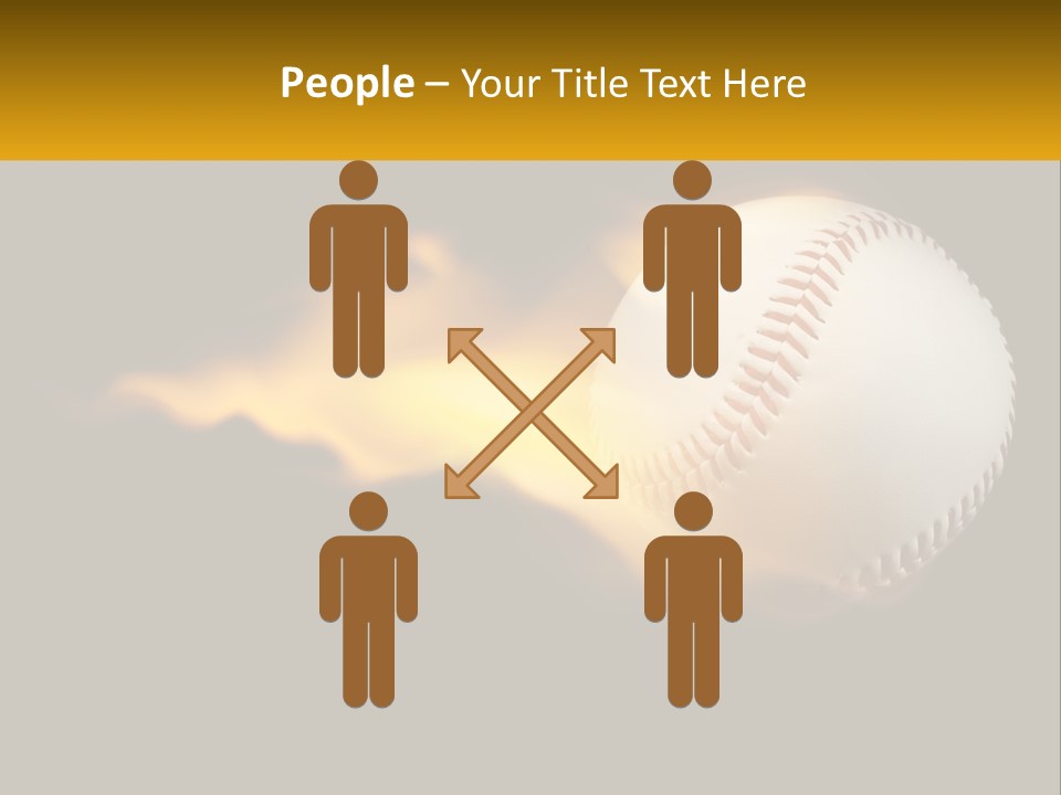 A Baseball On Fire With A Black Background PowerPoint Template
