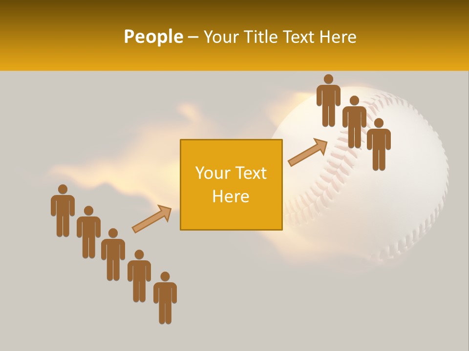 A Baseball On Fire With A Black Background PowerPoint Template