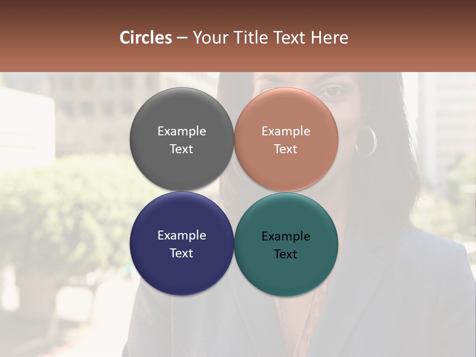 A Woman In A Business Suit Is Smiling For The Camera PowerPoint Template