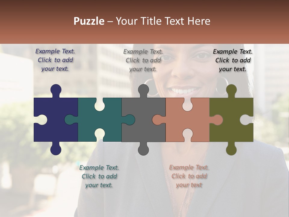 A Woman In A Business Suit Is Smiling For The Camera PowerPoint Template