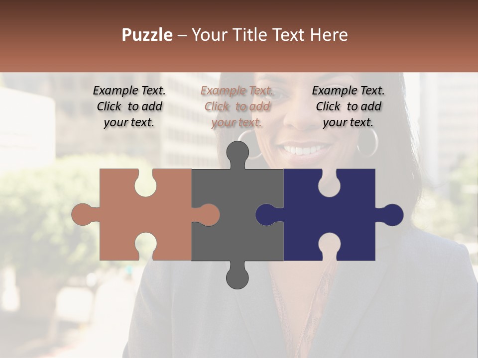 A Woman In A Business Suit Is Smiling For The Camera PowerPoint Template