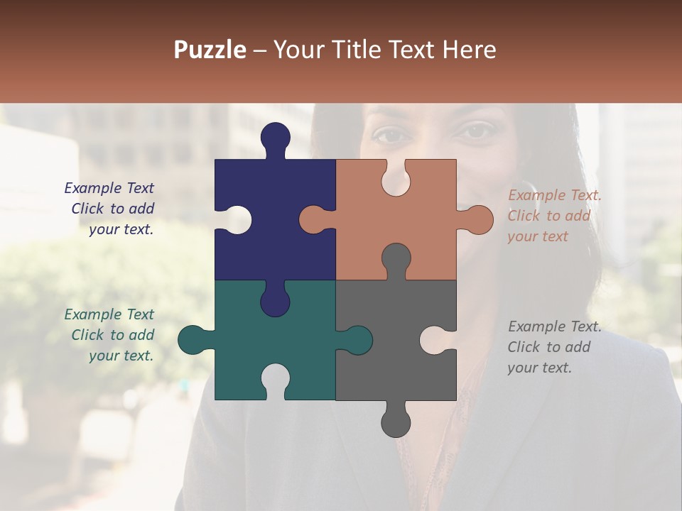 A Woman In A Business Suit Is Smiling For The Camera PowerPoint Template