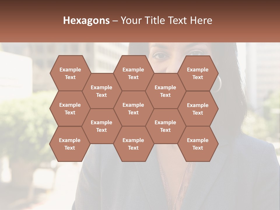 A Woman In A Business Suit Is Smiling For The Camera PowerPoint Template