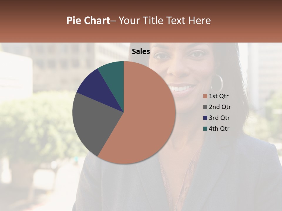 A Woman In A Business Suit Is Smiling For The Camera PowerPoint Template